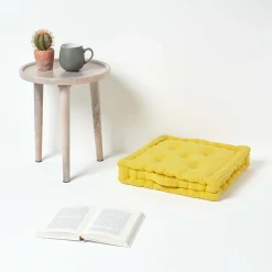 Homescapes Coussin de sol jaune - rajput tissé main -* Coussin De Sol