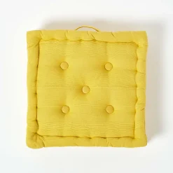 Homescapes Coussin de sol jaune - rajput tissé main -* Coussin De Sol
