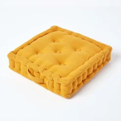 Homescapes Coussin de sol jaune moutarde - rajput - 40 x 40 cm -* Coussin De Sol