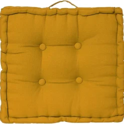 New Atmosphera Créateur D'Intérieur Coussin de sol jaune moutarde 40x40 cm - Atmosphera