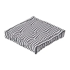 New Homescapes Coussin de sol noir - fines rayures - 40 x 40 cm -