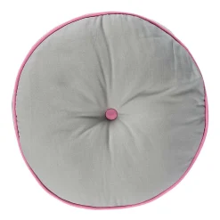 Best Homescapes Coussin de sol rond gris et rose 43 cm -