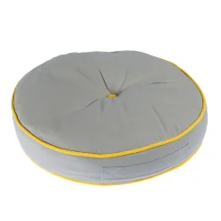 Sale Homescapes Coussin de sol rond gris et jaune 43 cm -