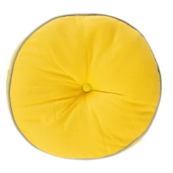 Homescapes Coussin de sol rond jaune et gris 43 cm -* Coussin De Sol