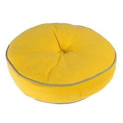 Homescapes Coussin de sol rond jaune et gris 43 cm -* Coussin De Sol