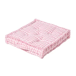 New Homescapes Coussin de sol rose - carreaux vichy - 50 x 50 cm -