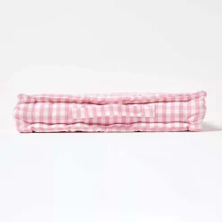 New Homescapes Coussin de sol rose - carreaux vichy - 50 x 50 cm -