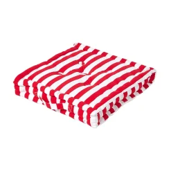 New Homescapes Coussin de sol rouge - grandes rayures - 50 x 50 cm -