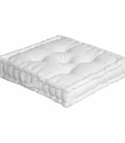 Outlet Enjoy Home Coussin de sol uni blanc - 50x50cm - Blanc