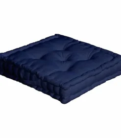 New Home Style France Coussin de sol uni bleu marine - 50x50cm - Bleu marine