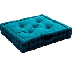 New Eden Coussin de sol uni en coton Panama
