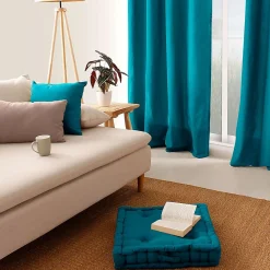 New Eden Coussin de sol uni en coton Panama