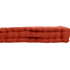 Online Home Maison Coussin de sol uni en pur coton (50x50x10 cm - Brique)