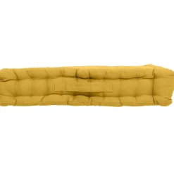 Outlet Home Maison Coussin de sol uni en pur coton (50x50x10 cm - Jaune)