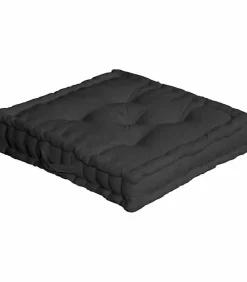 New Enjoy Home Coussin de sol uni noir - 50x50cm - Noir