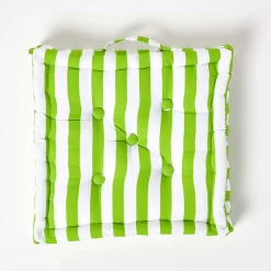 New Homescapes Coussin de sol vert - grandes rayures - 40 x 40 cm -