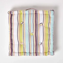 Best Homescapes Coussin de sol vert - rayure osaka - 50 x 50 cm -