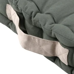 STOF Coussin de sol 45x45x10 cm Duo vert lin 100% coton