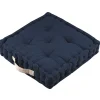STOF Coussin de sol 45x45x10cm marine et lin 100% coton* Coussin De Sol