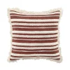 Best Douceur D'Intérieur Coussin déhoussable à franges 40x40cm Terracotta - 40x40cm - Terre cuite