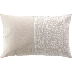 Douceur D'Intérieur Coussin déhoussable en polycoton imprimé (40x60 cm - Blanc)* Coussin