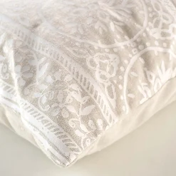 Douceur D'Intérieur Coussin déhoussable en polycoton imprimé (40x60 cm - Blanc)* Coussin