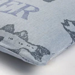 The Deco Factory Coussin en coton motifs pêches et poissons bleu 38x38* Coussin Pour Canapé