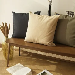 Sale Box & Beyond Coussin en coton recyclé kaki 50 x 50 cm