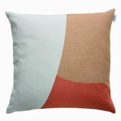 Box & Beyond Coussin en coton recyclé terracotta, blanc et ambre 50 x 50 cm* Coussin
