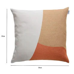 Box & Beyond Coussin en coton recyclé terracotta, blanc et ambre 50 x 50 cm* Coussin