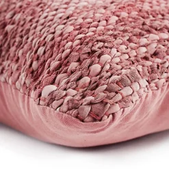 The Deco Factory Coussin en cuir tressé rose poudré 45x45* Coussin