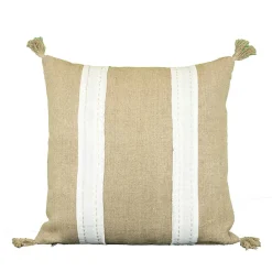 Outlet Sud Etoff Coussin en lin et coton déhoussable (45x45 cm - Blanc)