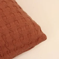 Outlet Ornami Coussin en tissu gauffré orange 45x45cm