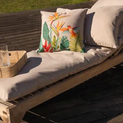 Sud Etoff Coussin extérieur décoratif à motif exotique (45x45 cm - Naturel)* Coussin Pour Canapé