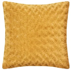 Atmosphera Créateur D'Intérieur Coussin fourrure bouclé jaune ocre - 45x45 cm - Atmosphera* Coussin