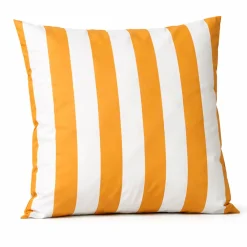 Clearance Home Maison Coussin imperméable déhoussable à rayures ARCACHON (70x70 cm - Jaune)