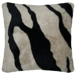 Lovely Casa Coussin imprimé zèbre (45x45 cm - Taupe)* Coussin Pour Canapé