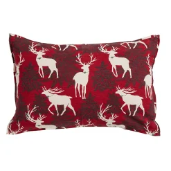Best Deko & Co COUSSIN IMPRIME CERF ROUGE COTON RECYCLE 40X60