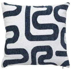 Clearance Atmosphera Créateur D'Intérieur Coussin jacquard Safina bleu égéen 40x40cm - Atmosphera