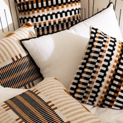 Outlet Atmosphera Créateur D'Intérieur Coussin Linah - coton - blanc - 45x45 cm - Atmosphera