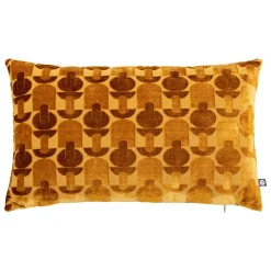 New Atmosphera Créateur D'Intérieur Coussin Luna jacquard velours ocre 30x50cm - Atmosphera