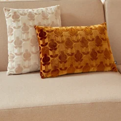New Atmosphera Créateur D'Intérieur Coussin Luna jacquard velours ocre 30x50cm - Atmosphera