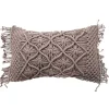 The Deco Factory Coussin macramé en coton tressé violet clair 30x50
