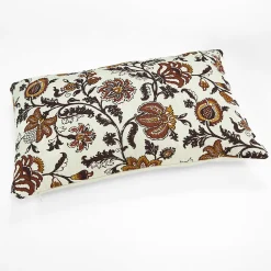 GoodHome Coussin motif floral Miekki rose et blanc l.30 x L.50 cm* Coussin Pour Canapé|Coussin