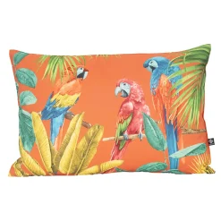 Sud Etoff Coussin outdoor imprimé perroquets (40x60 cm - Orange)* Coussin Pour Canapé