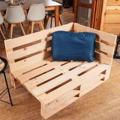 Bananair Coussin Palette Déhoussable Imperméable Angle 60 x 40 cm Bleu* Coussin Palette