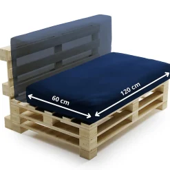 Bananair Coussin Palette Déhoussable Imperméable 120 x 60 cm Bleu* Coussin Palette
