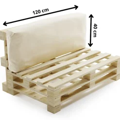 Bananair Coussin Palette Déhoussable Imperméable Dossier 120 x 40 cm Beige* Coussin Palette
