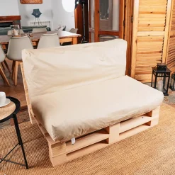 Bananair Coussin Palette Déhoussable Imperméable 120 x 60 cm Beige* Coussin Palette
