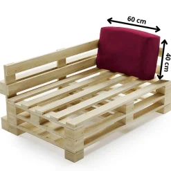 Bananair Coussin Palette Déhoussable Imperméable Angle 60 x 40 cm Rouge* Coussin Palette